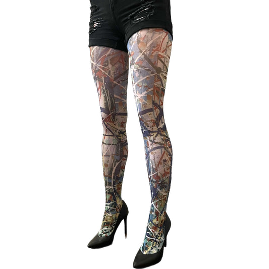 Paint Patterned Tights