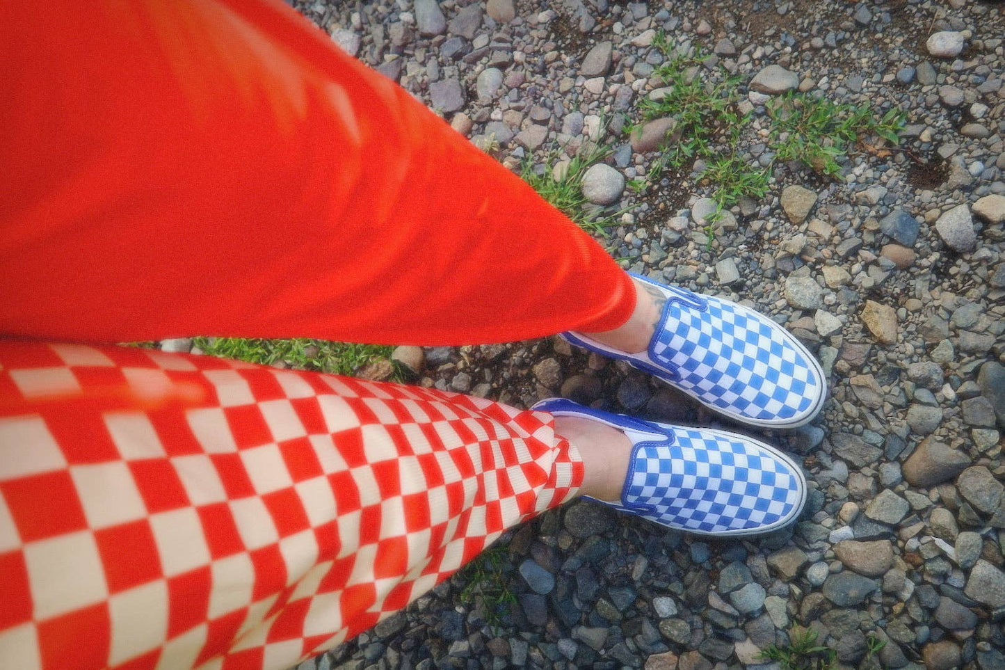 Half & Half Emy Ave™ Original Cropped Pants - RED + IVORY