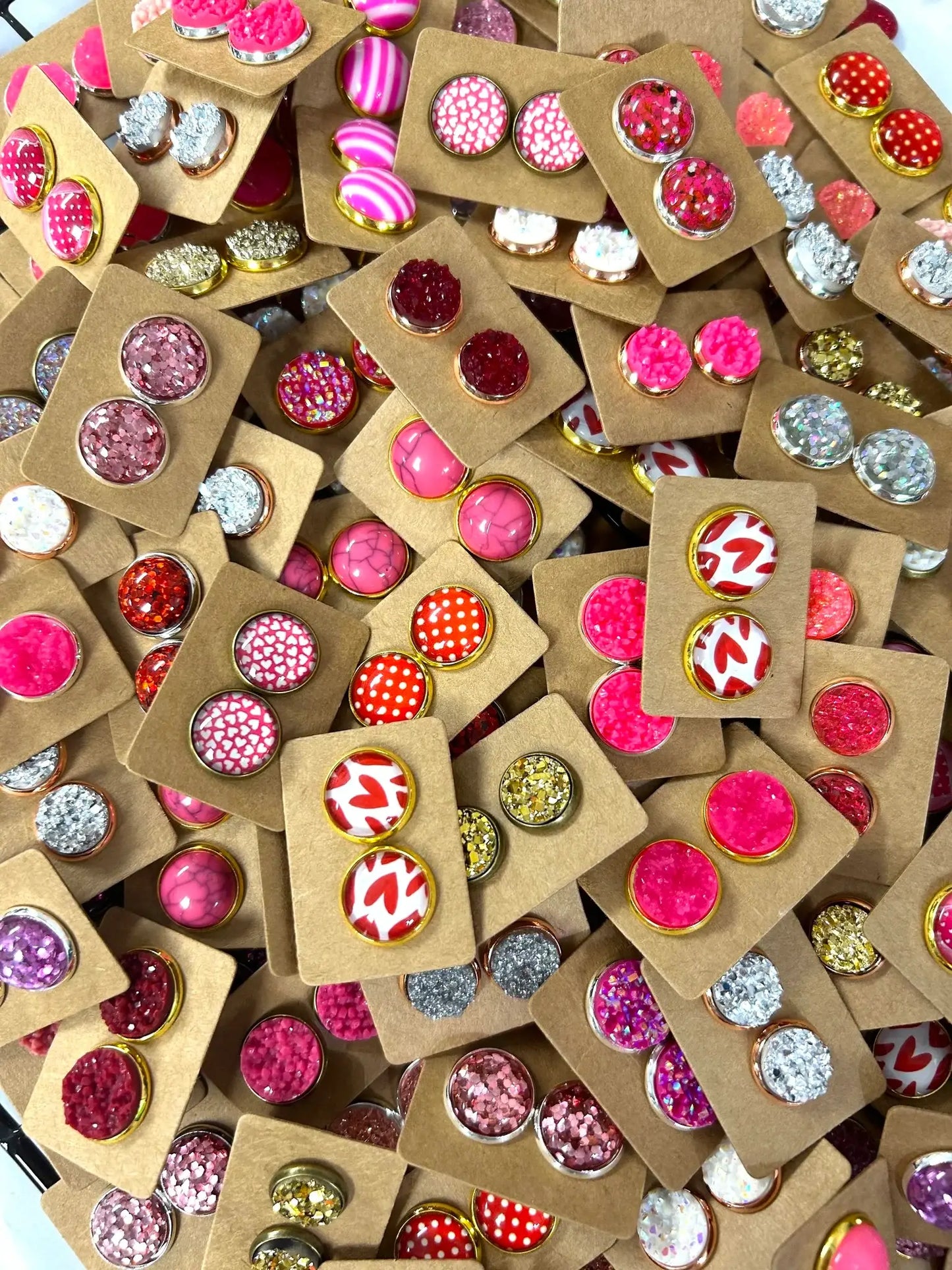 Assorted Statement Stud Earrings - Valentine's
