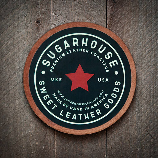 Delaware State Silhouette Leather Coaster