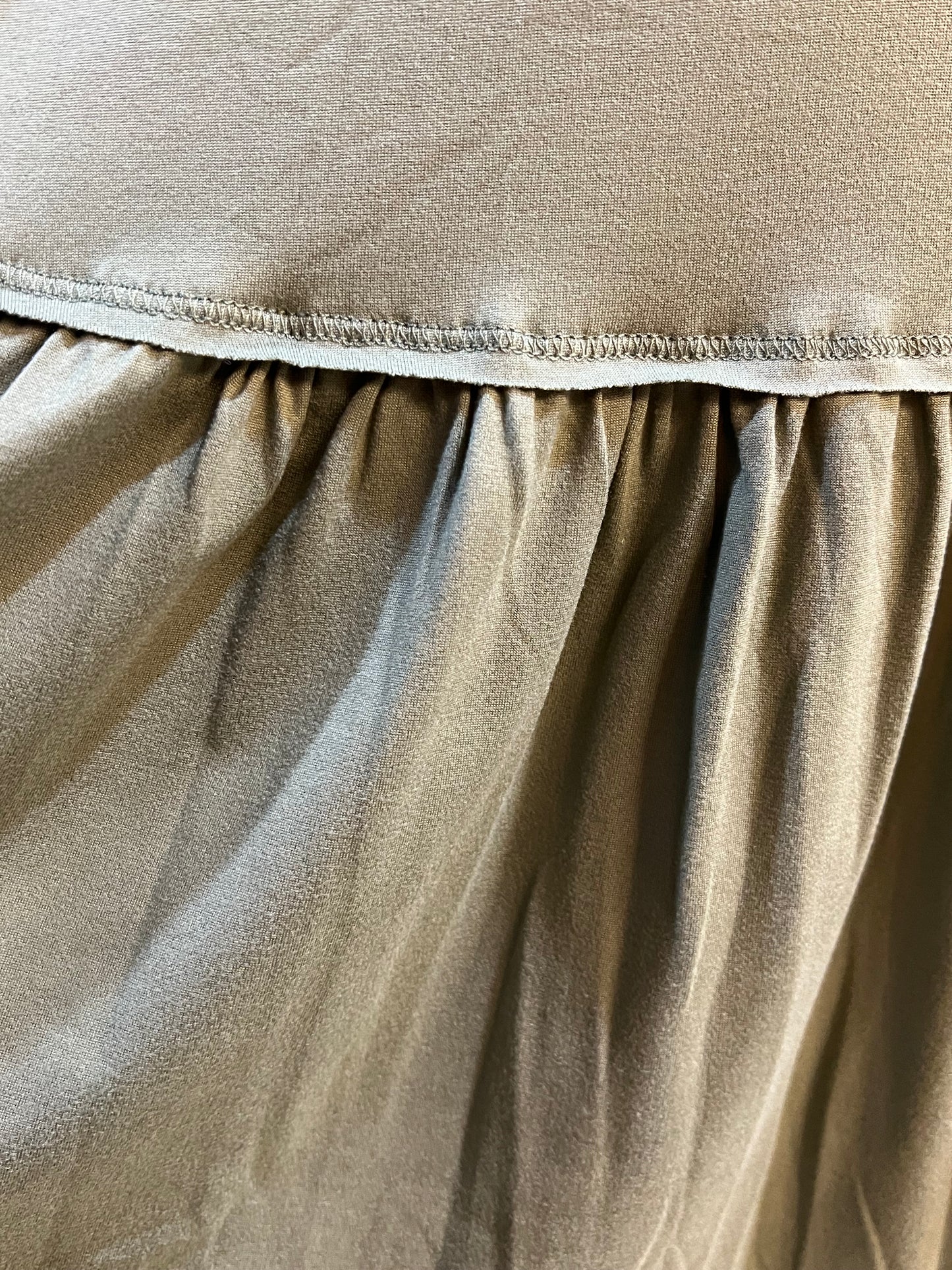 Entro Avocado Ruffle Bottom Shirt
