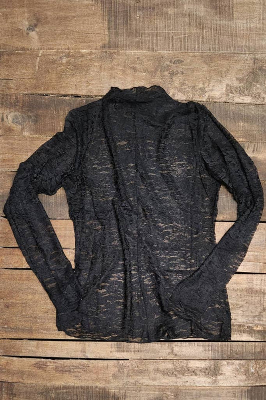 Jaded Gypsy - Trellis Vines Lace Top - Midnight