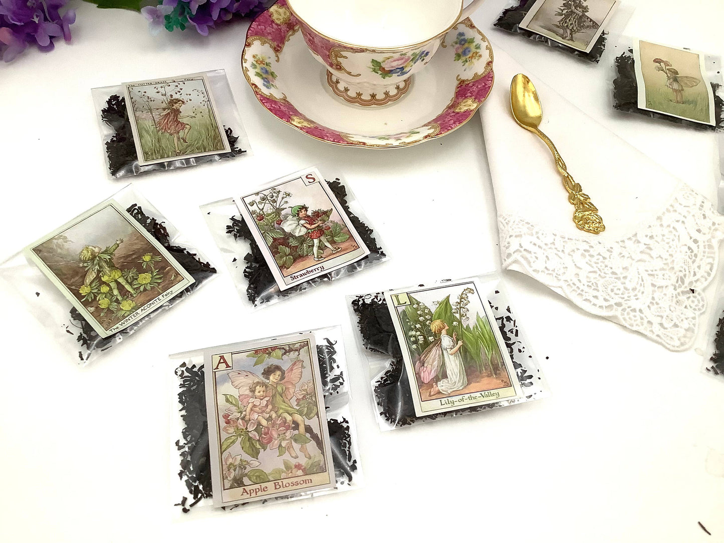 Garden Fairies. Assortment of Loose Tea packets party favors