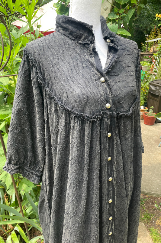 Jaded Gypsy - Vintage Black Button Maxi Dress