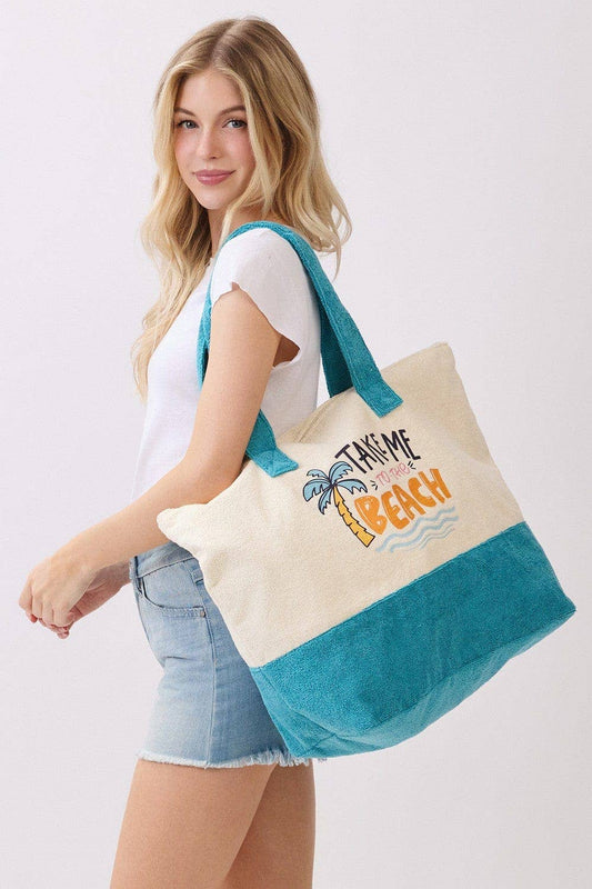 MB0347 Take Me To The Beach Terry Tote Bag