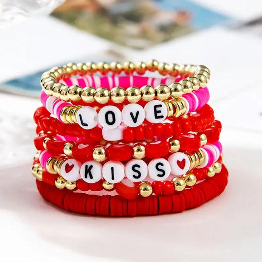 Valentine Beaded Bracelet Set
