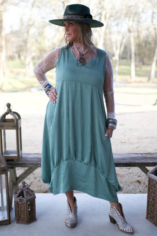 Jaded Gypsy - In the Meadow Dress - Sage