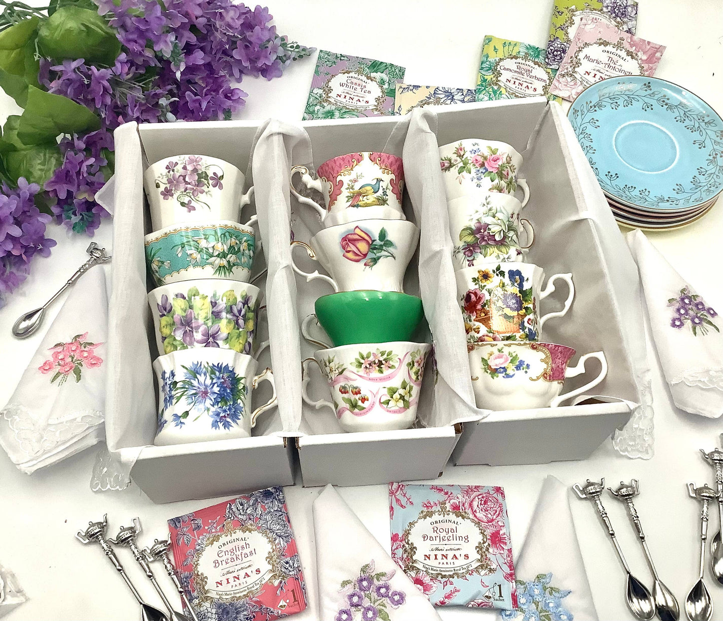 Teacup Display Tabletop Drawer to showcase teacups, gifts