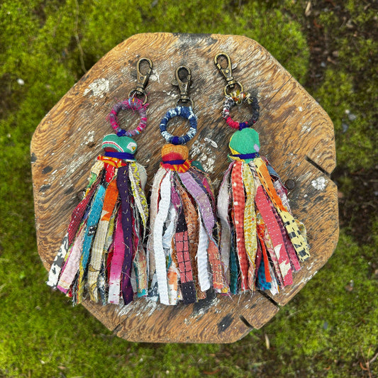 Kantha Tassel Keychain