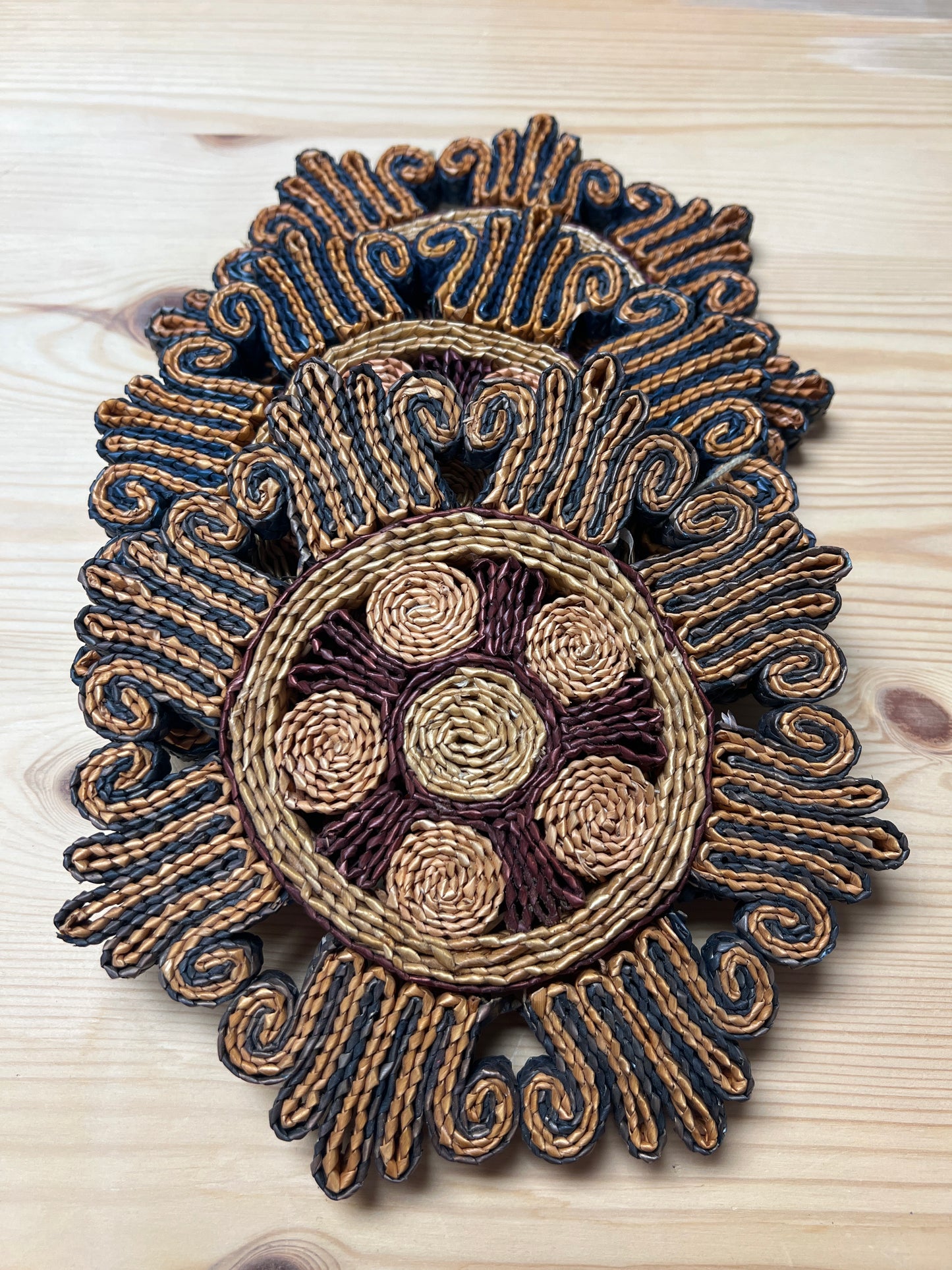 Vintage Wicker Hot Plate - Set of 3