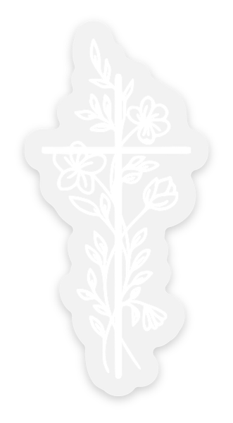 Floral Cross Vinyl Sticker