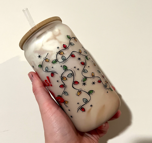 Grinchmas Glass Can Cup