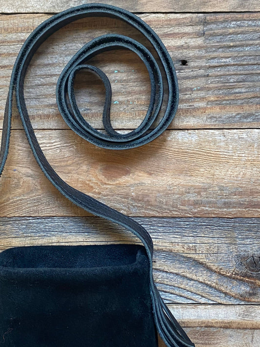 Belle's Black Suede Boho Cell Bag