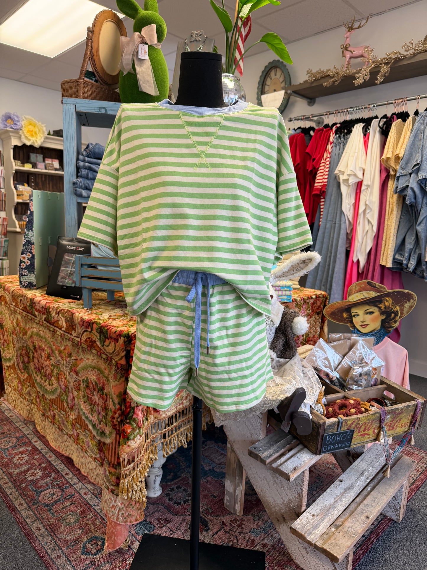 Mint to Be Striped Lounge Set