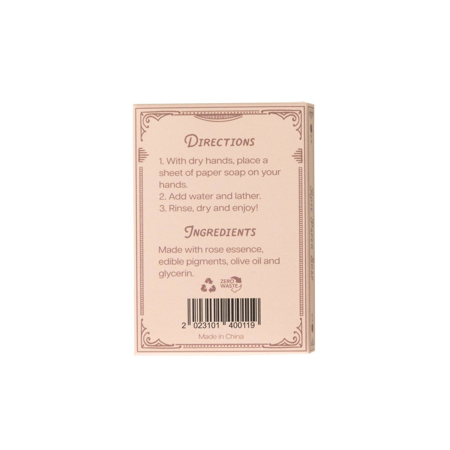 Paper Soap – Rose Scent, Travel Size, 50 Sheets