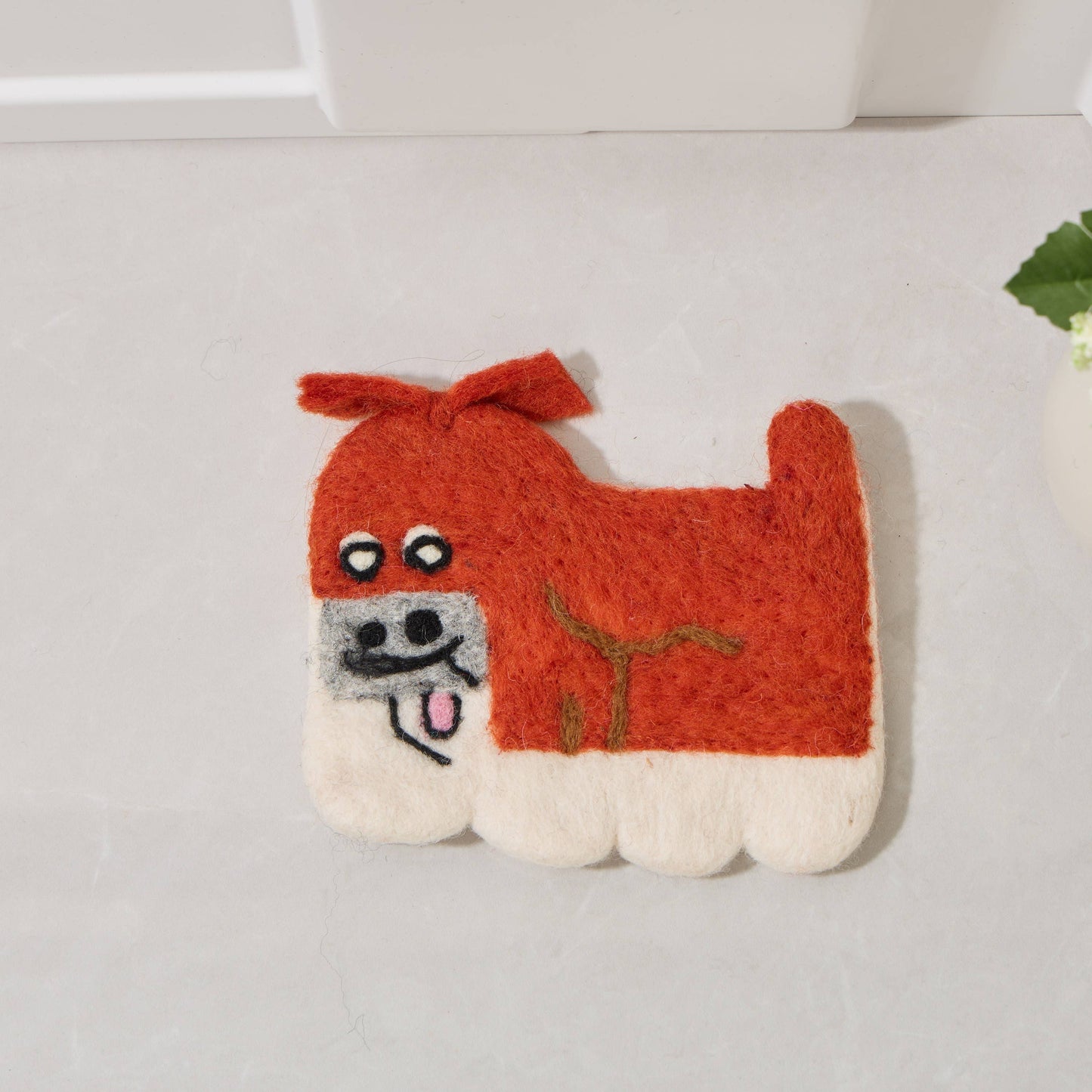 Nepal Handmade Dog Felt Coffee Cup Mug Table Mat Coasters