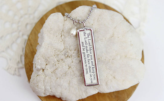 The Lord Bless and Keep You Faith Scripture Charm Necklace