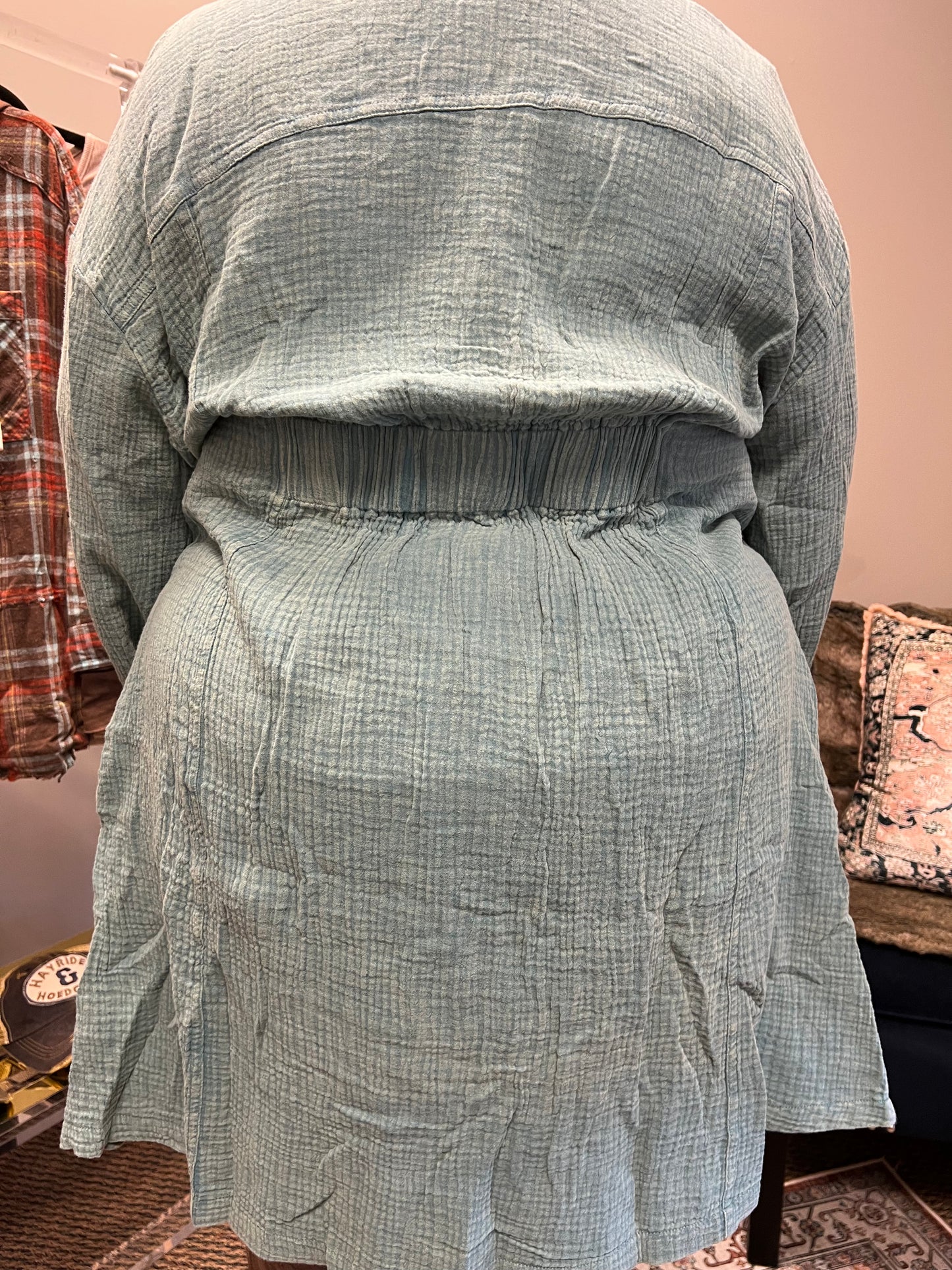Curvy Washed Sage Mini Dress