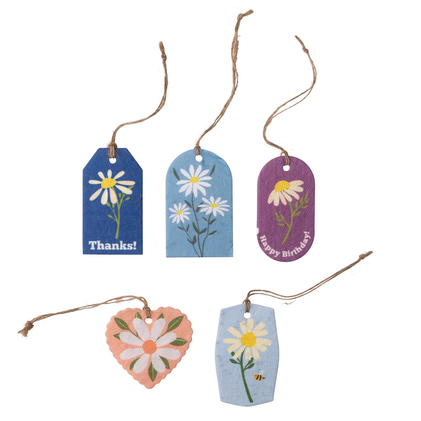 Plantable Seed Gift Tags - Vintage Seed Design, 5 Gift Tags