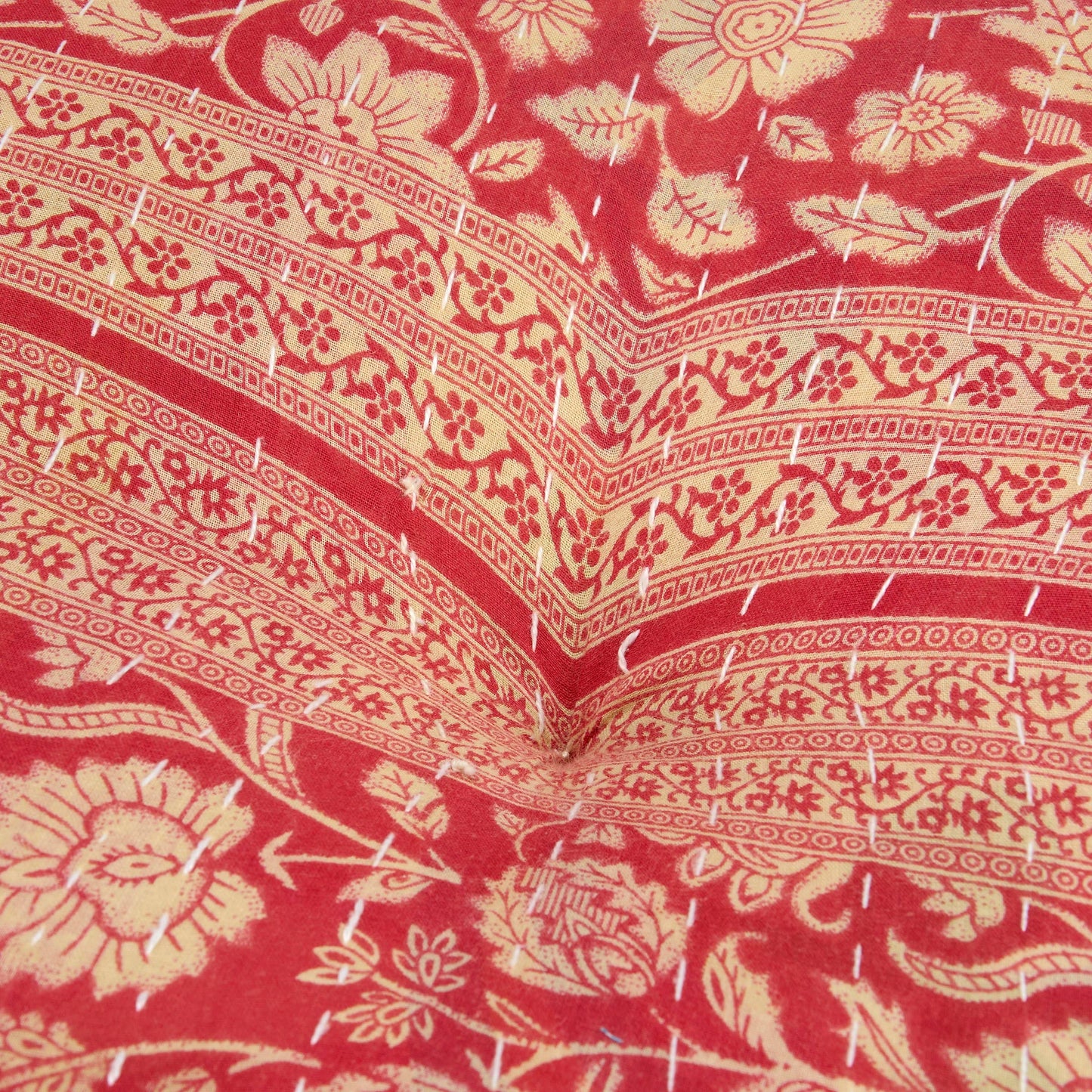 Round Kantha Floor Pillow
