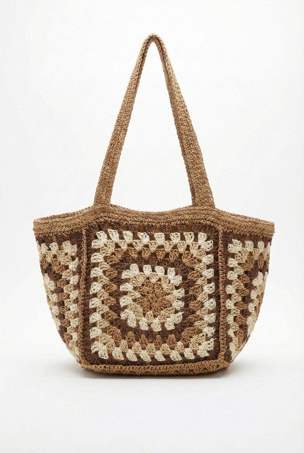 MB0353 Maisie Oversized Granny Square Chic Tote Bag