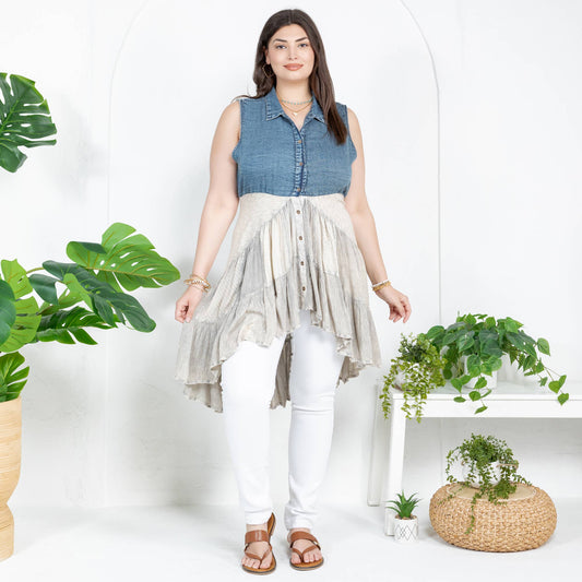 Open-Front Asymmetrical High Low Top