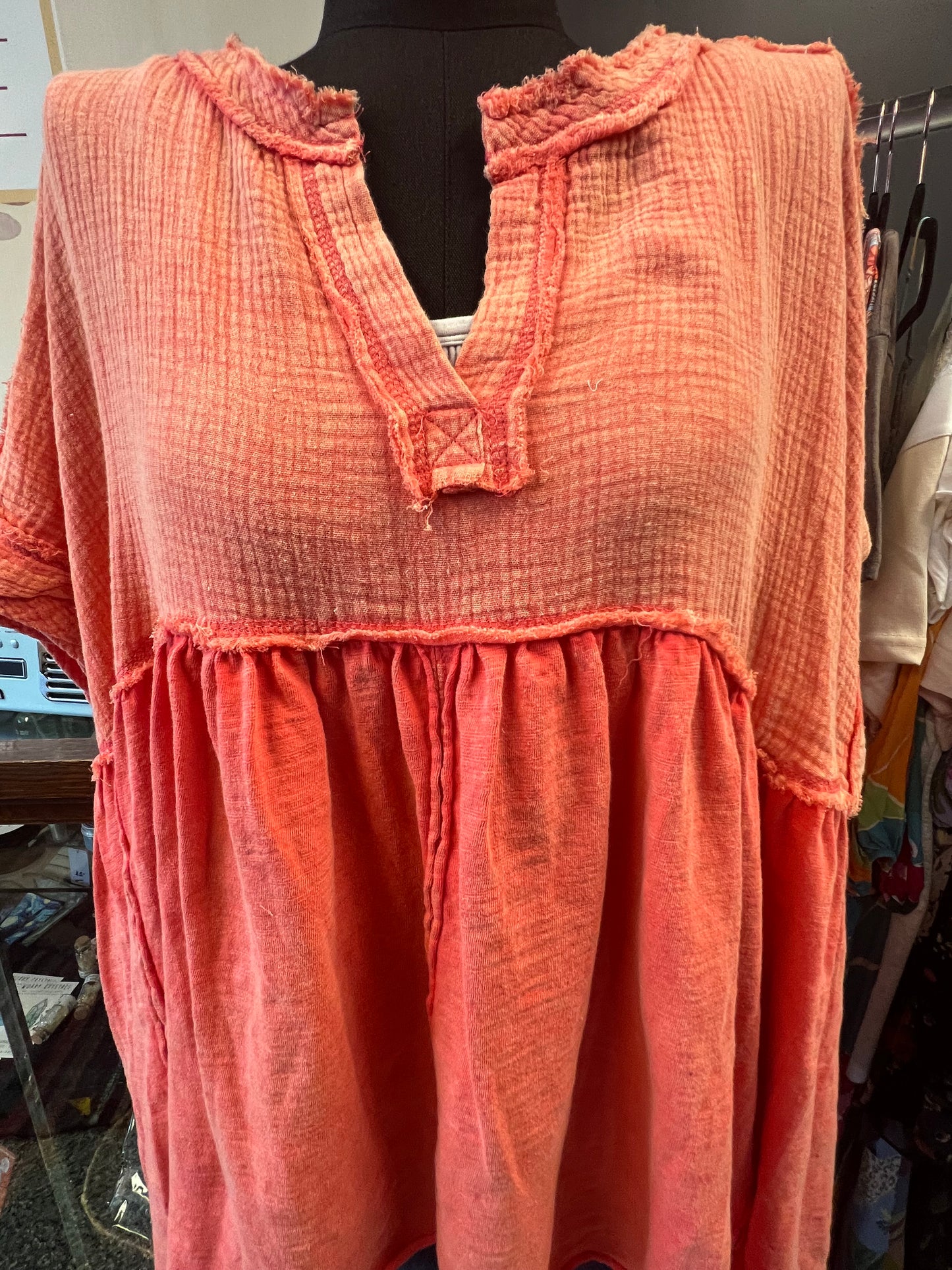 Madelyn Tangerine Babydoll Top