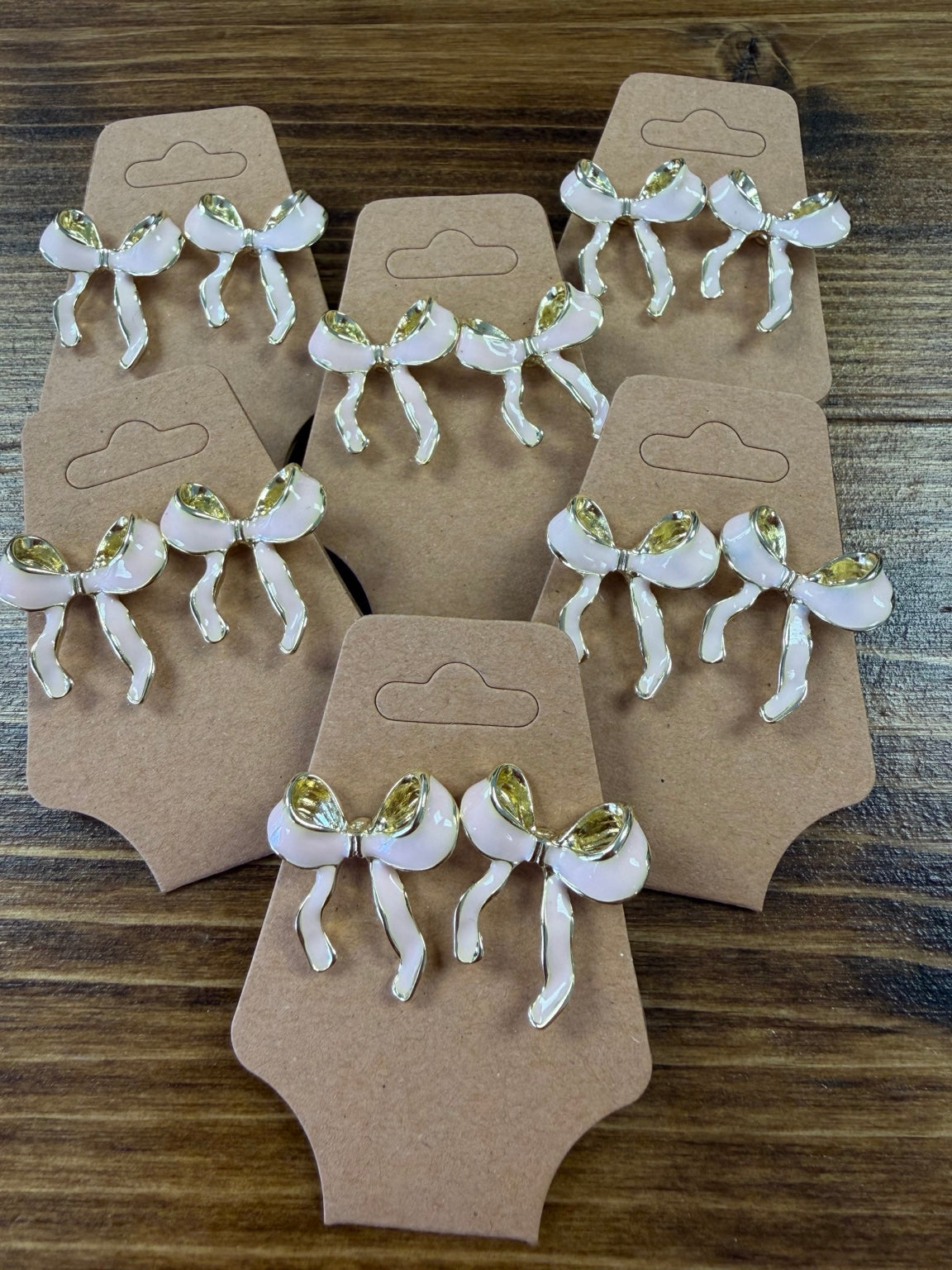 Blush Bow Stud Earrings