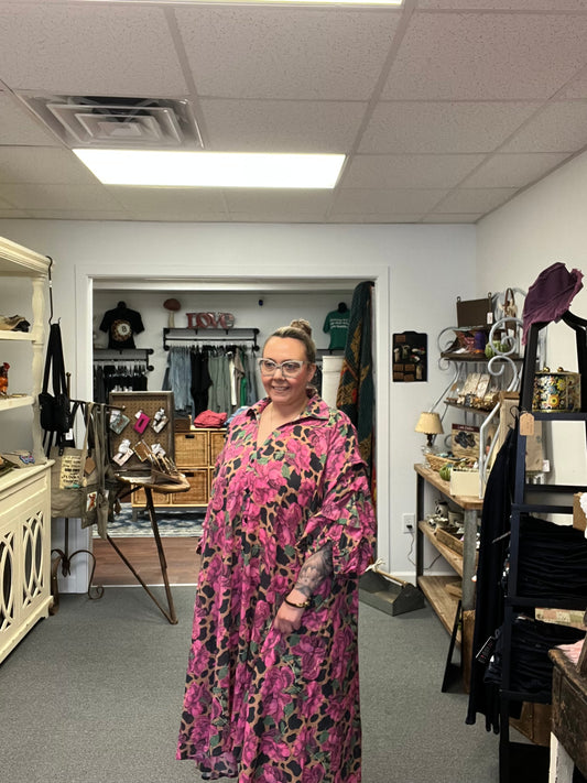 Rose Leopard Duster/Dress