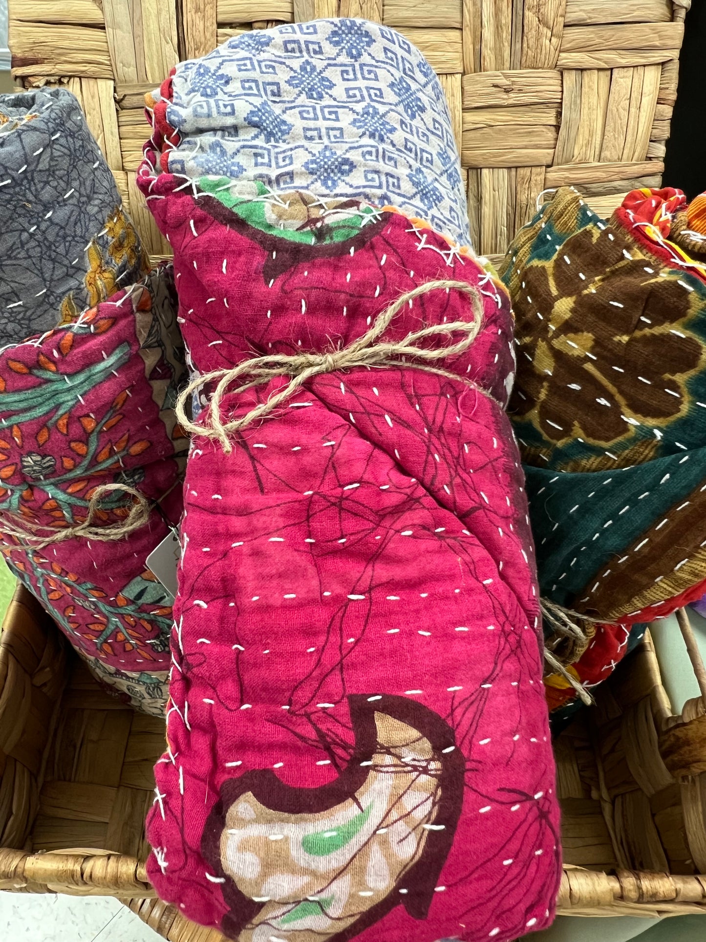 Kantha Throw Blanket Quilts