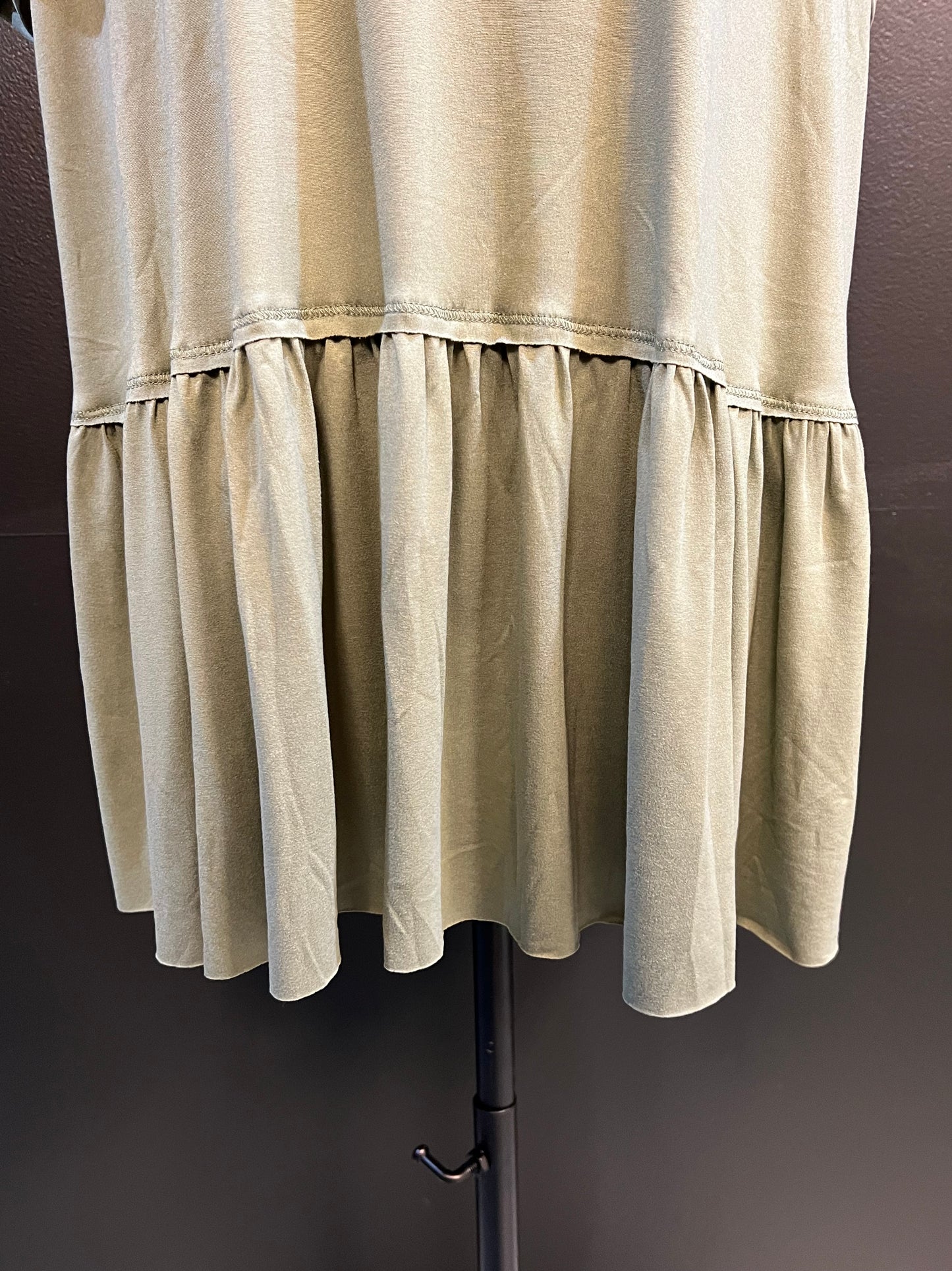 Entro Avocado Ruffle Bottom Shirt