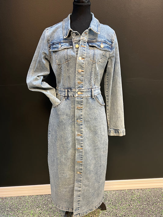 Denim Darling Button-Down Midi Dress