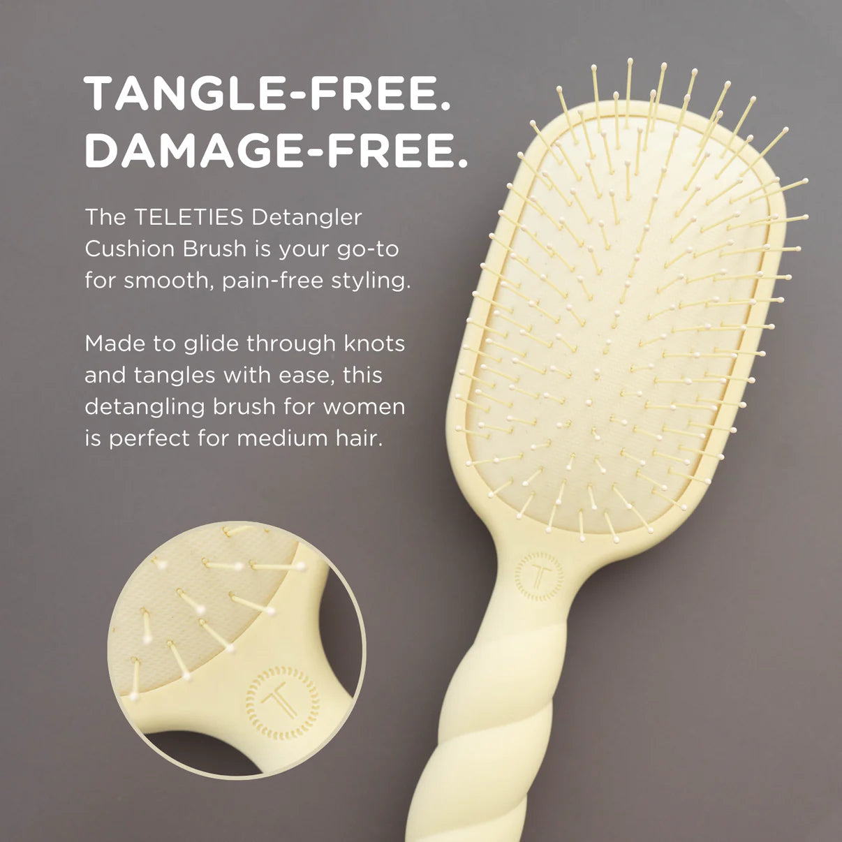 Teleties Detangler Hair Brush - Med Hair