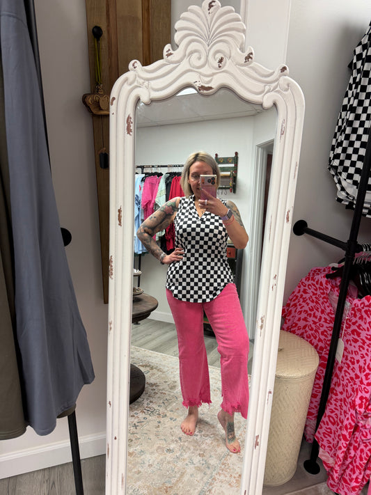 Outlaw Crop Jeans - Pink