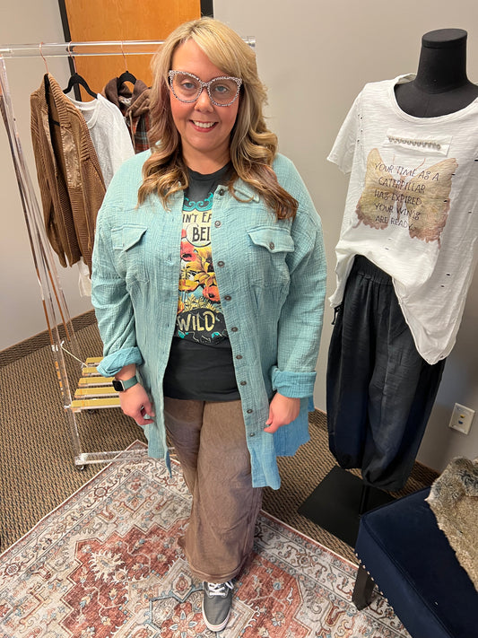 Curvy Washed Sage Mini Dress