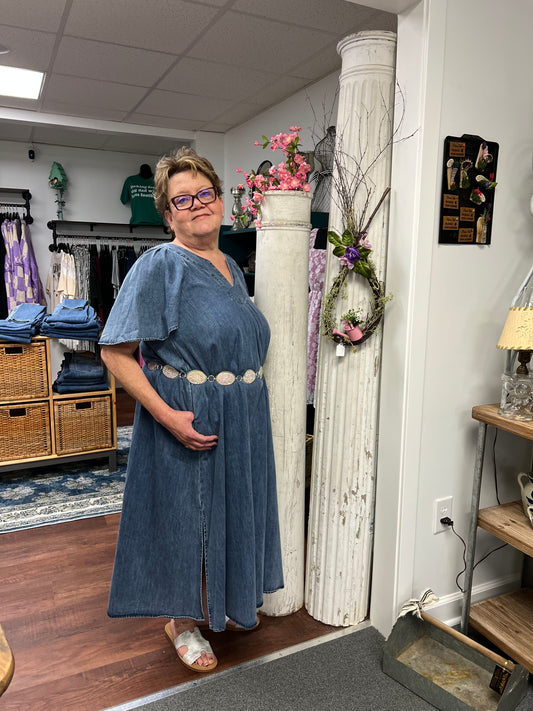 Embrace It Denim Maxi Dress