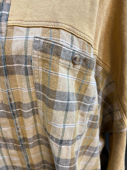 and the why mustard plaid shacket