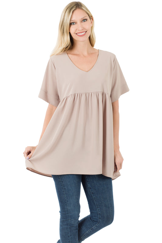 Woven Empire Waist Top