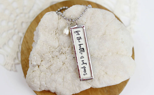 God's Battle Faith Scripture Charm Necklace