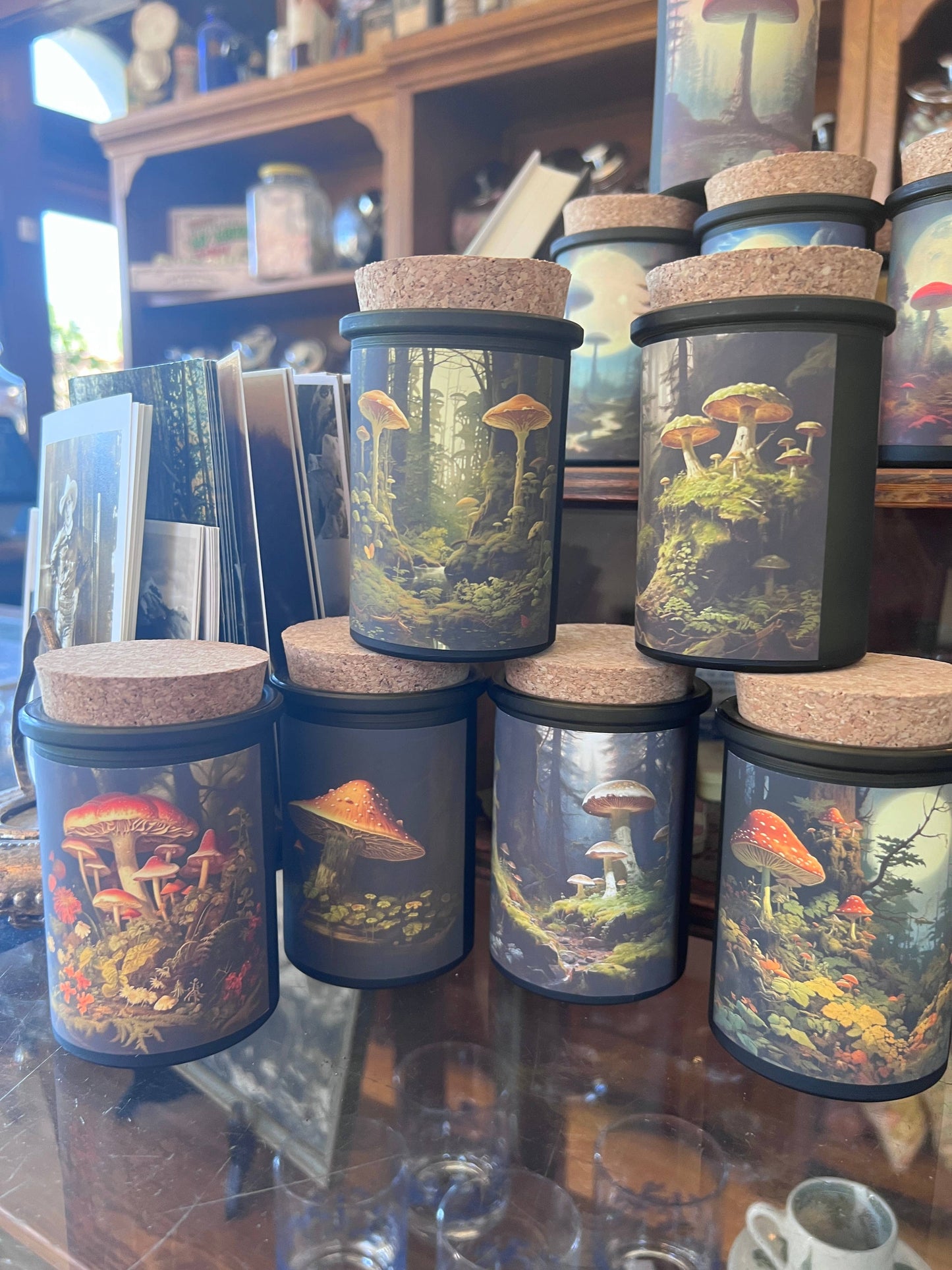 Fairytale Mushroom & Moss candles set of 6 Fairy Magic