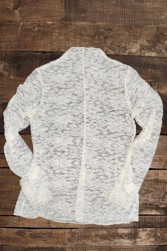 Jaded Gypsy - Trellis Vines Lace Top - White