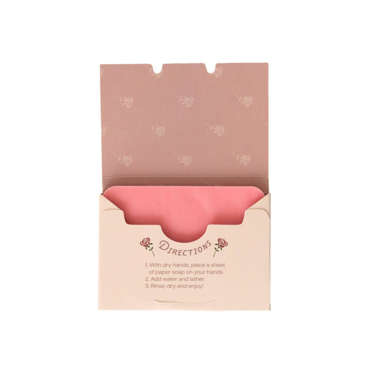 Travel size, rose scent, paper soap