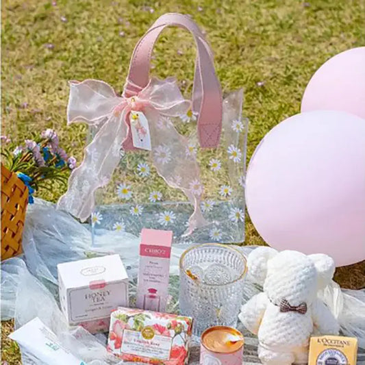 Tea Party Gift Bag with Pink Handle