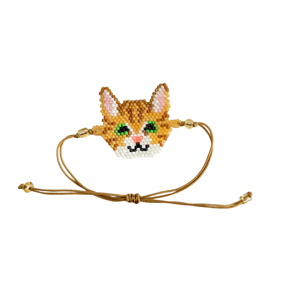 Beaded Tabby Cat Bracelet