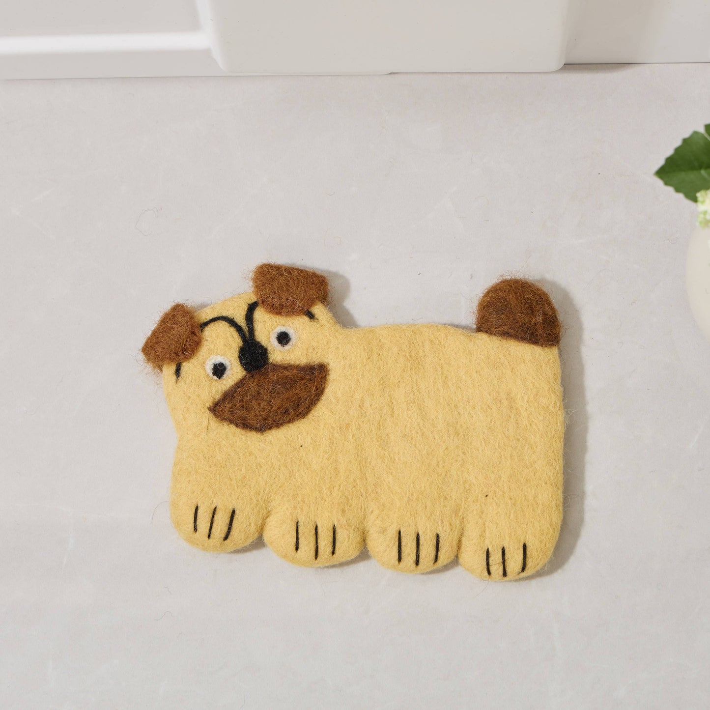 Nepal Handmade Dog Felt Coffee Cup Mug Table Mat Coasters