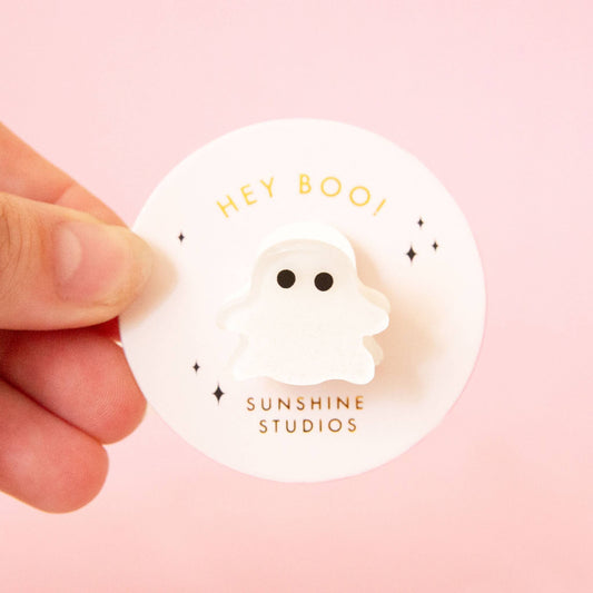 Hey Boo! Ghost Mini Hair Clip | Halloween