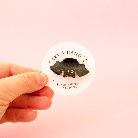 Let's Hang Bat Mini Hair Clip | Halloween