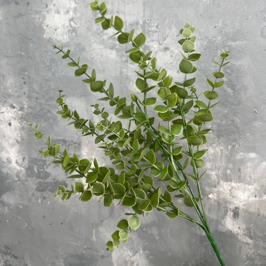 13''T Faux Eucalyptus Greenery Bunch, Autumn Orange Green