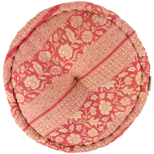 Round Kantha Floor Pillow