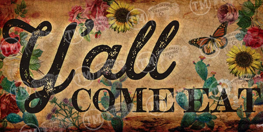 Y'all Come Eat - 18" x 36" Large Rectangle Artwork